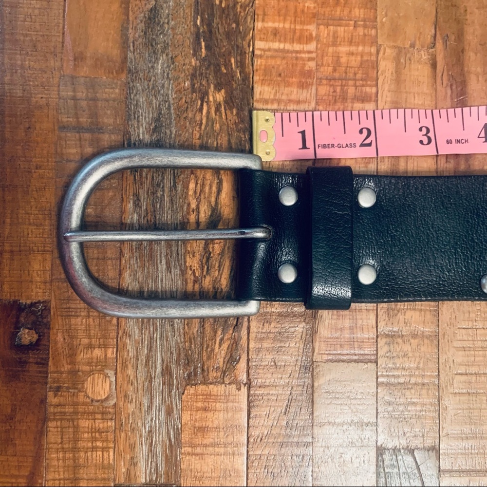 Linea Pelle Italian Leather Black Studded Belt sz S - Picture 12 of 13